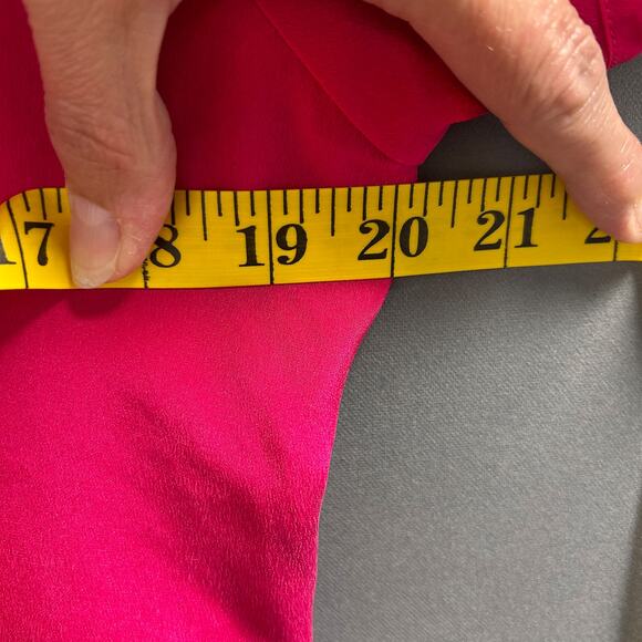 Lady Di Vintage 80s SILK Hot Pink Dress Minimalist Romantic Old Money Dress 10 - Picture 8 of 9